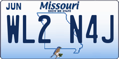 MO license plate WL2N4J