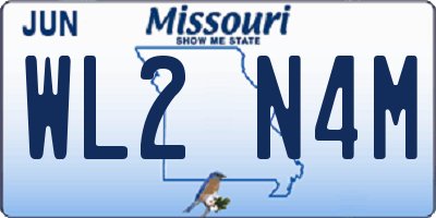 MO license plate WL2N4M