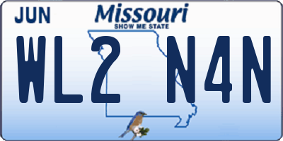 MO license plate WL2N4N