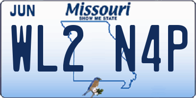 MO license plate WL2N4P