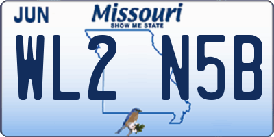 MO license plate WL2N5B