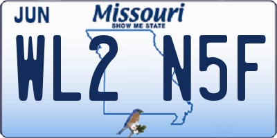 MO license plate WL2N5F
