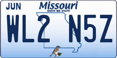 MO license plate WL2N5Z