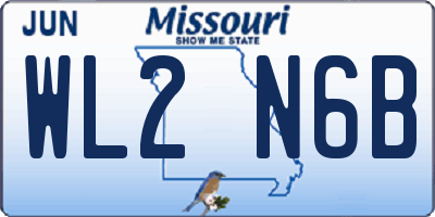 MO license plate WL2N6B