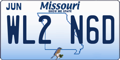 MO license plate WL2N6D