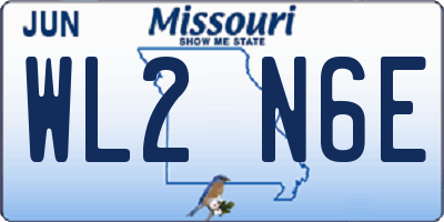 MO license plate WL2N6E