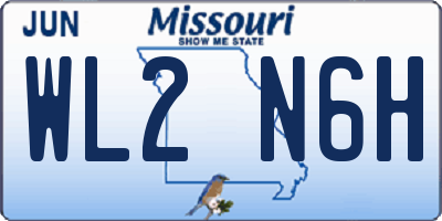 MO license plate WL2N6H
