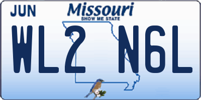 MO license plate WL2N6L