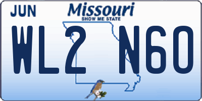MO license plate WL2N6O