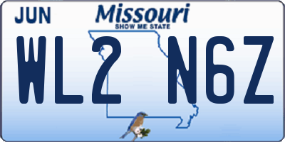 MO license plate WL2N6Z