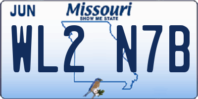 MO license plate WL2N7B