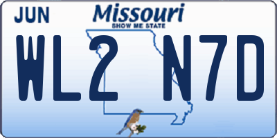 MO license plate WL2N7D