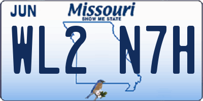 MO license plate WL2N7H