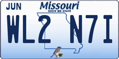 MO license plate WL2N7I