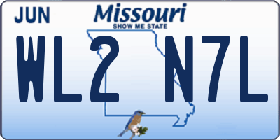 MO license plate WL2N7L