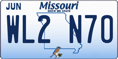 MO license plate WL2N7O