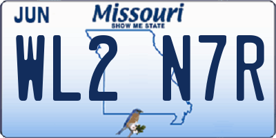 MO license plate WL2N7R