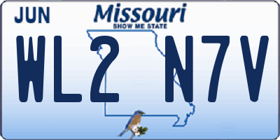 MO license plate WL2N7V