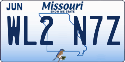 MO license plate WL2N7Z
