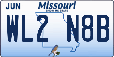 MO license plate WL2N8B