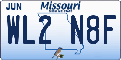 MO license plate WL2N8F