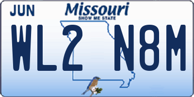MO license plate WL2N8M
