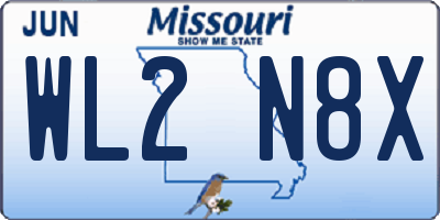 MO license plate WL2N8X