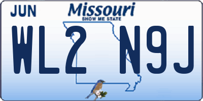 MO license plate WL2N9J