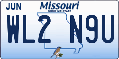 MO license plate WL2N9U