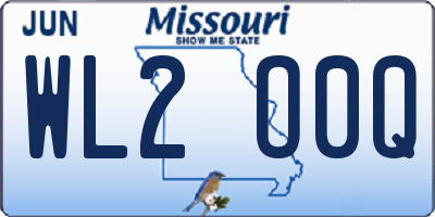 MO license plate WL2O0Q