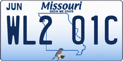 MO license plate WL2O1C