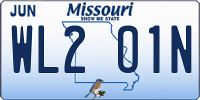 MO license plate WL2O1N