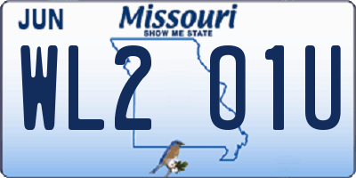MO license plate WL2O1U