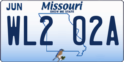 MO license plate WL2O2A