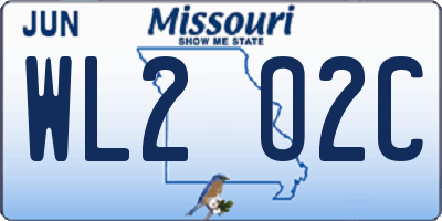 MO license plate WL2O2C