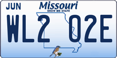 MO license plate WL2O2E