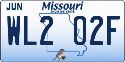 MO license plate WL2O2F