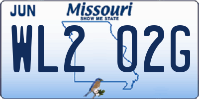 MO license plate WL2O2G