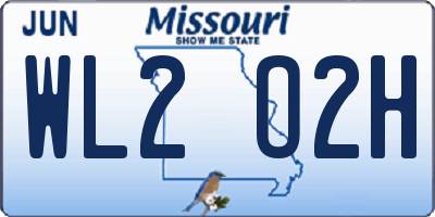 MO license plate WL2O2H