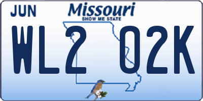 MO license plate WL2O2K