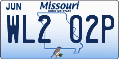 MO license plate WL2O2P