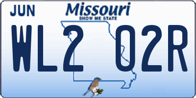 MO license plate WL2O2R