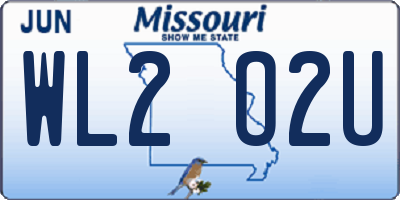 MO license plate WL2O2U