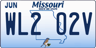 MO license plate WL2O2V