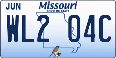 MO license plate WL2O4C