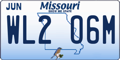 MO license plate WL2O6M
