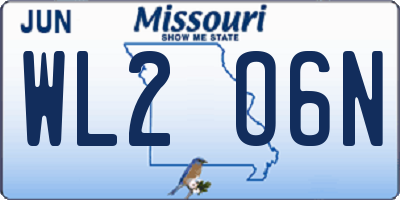MO license plate WL2O6N