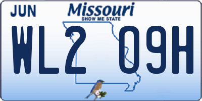 MO license plate WL2O9H