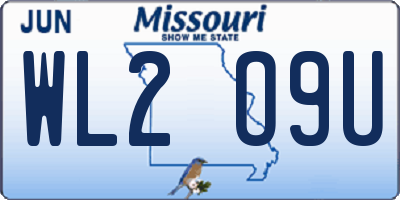 MO license plate WL2O9U