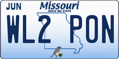 MO license plate WL2P0N